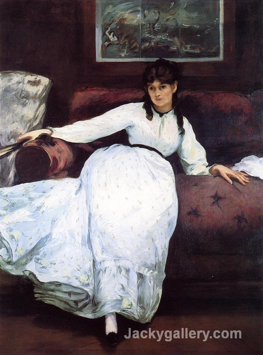 The Rest, portrait of Berthe Morisot by Edouard Manet paintings reproduction